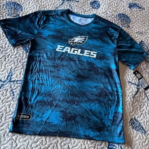 NFL Youth Blue/Aqua black Patterned Shirt‎ Size XL 18-30 Pit to pit 20” NEW
